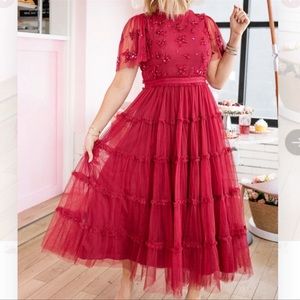 Beaded embroidered  Mesh Tulle Dress Ivy City Co (Needle & Thread Dress Alike)